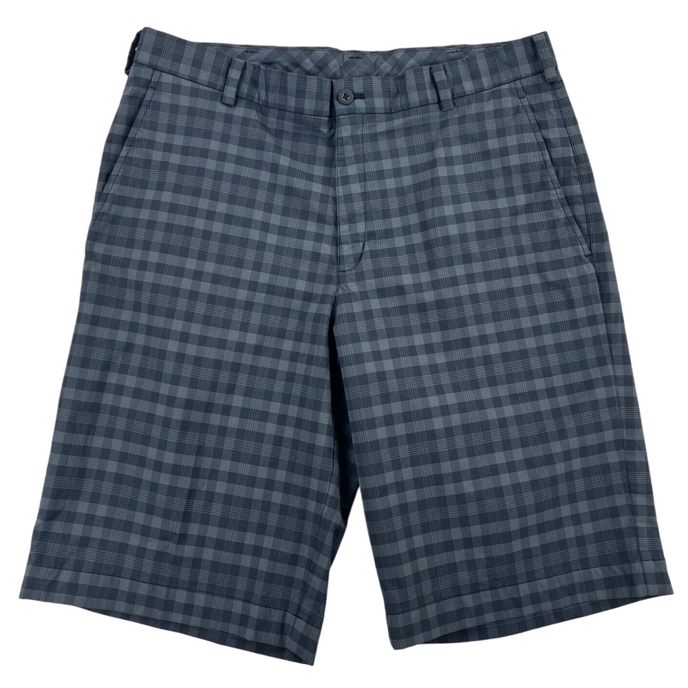 Nike Golf Dri-Fit Shorts Men's‎ 34 Black Gray Plaid Check Performance Athletic